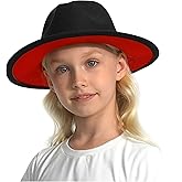 Kids Classic Wide Brim Fedora Hat Children Boys and Girls Felt Hat with Bowknot/Belt Buckle