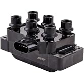 MAS One Ignition Coil Compatible with 1991-2011 Ford E-150 Econoline Explorer Mercury Aerostar Mustang Mystique Ranger Mzda B3000 V6 3.0L 4.0L 4.2L Replacement for DGE446 FD480T Horizontal Connector