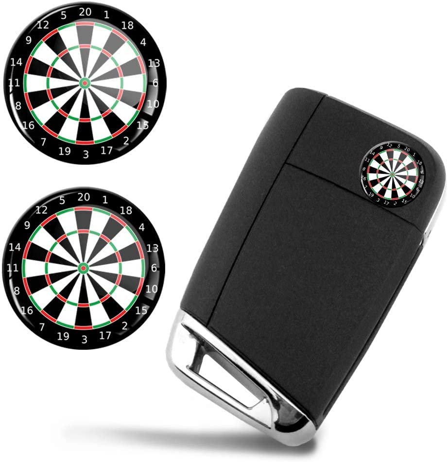 SkinoEu® 2 x 3D Gel Silicone Stickers Dart Board Darts Target Key Emblem Key Fob Badge Remote Control Replacement Logo Decal Tuning Auto Moto Car KSK 16