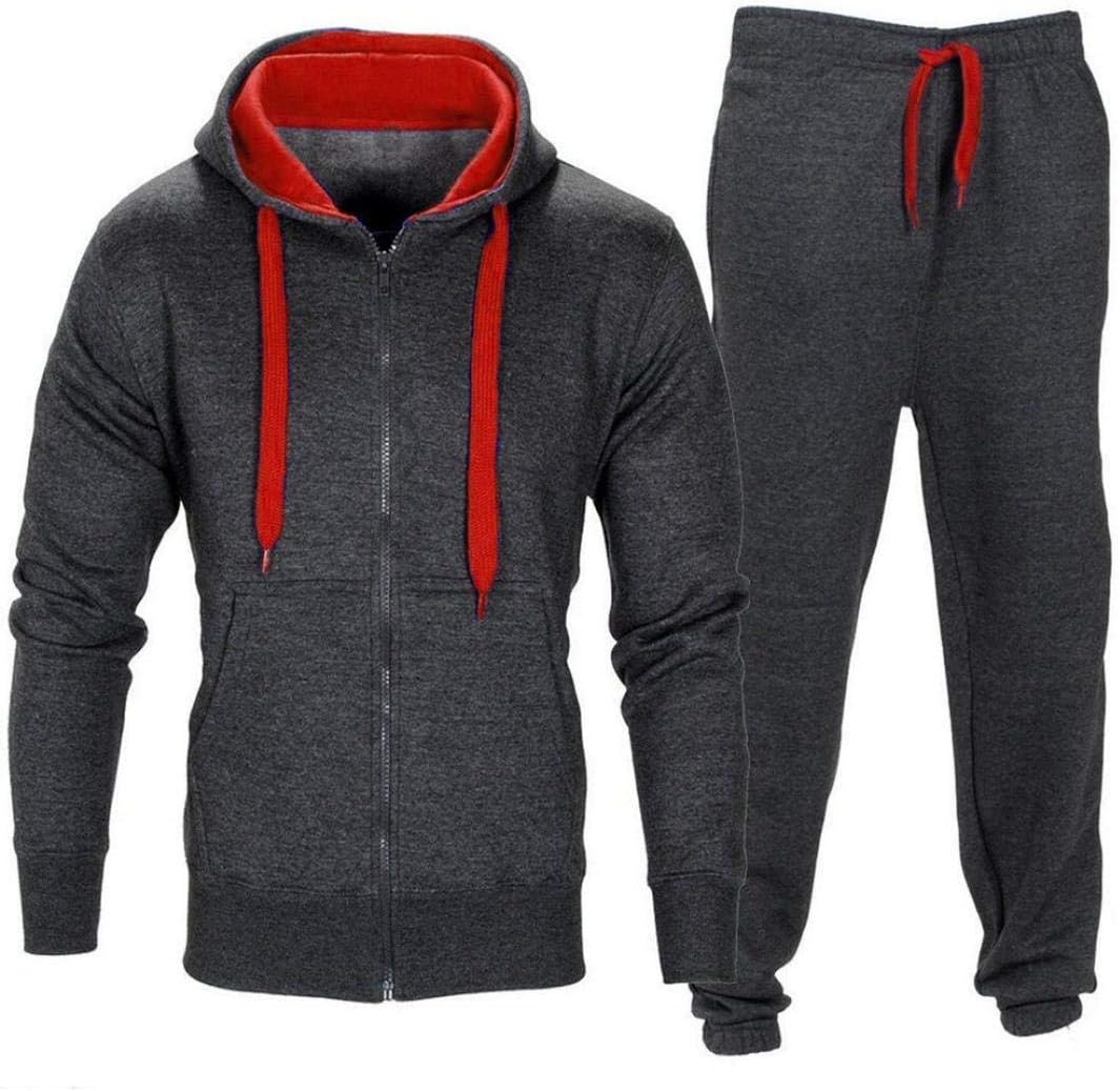 Fanteecy Mens Cozy Hoodie and Pants Hooded Coat Jacket Trousers Joggers Casual Sports Tracksuit Sweatsuit