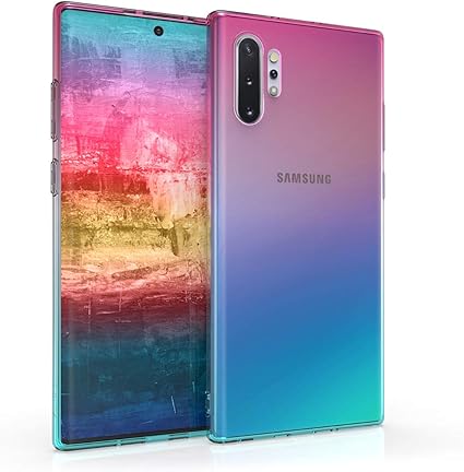 Amazon Kwmobile 対応 Samsung Galaxy Note 10 Plus ケース シリコン スマホカバー 心はずむ グラデーション 携帯 保護 ツートーンデザイン ダークピンク 青色 透明 ギャラクシー ノート プロ ケース カバー 通販