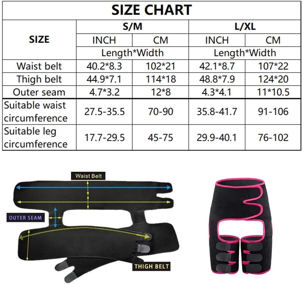 Waist and Thigh Trainer for Women,3-in-1 Hip Enhancer High Waist for Women Weight Loss，Butt Lifter Thigh Trimmer (Rose Red, Medium): Clothing