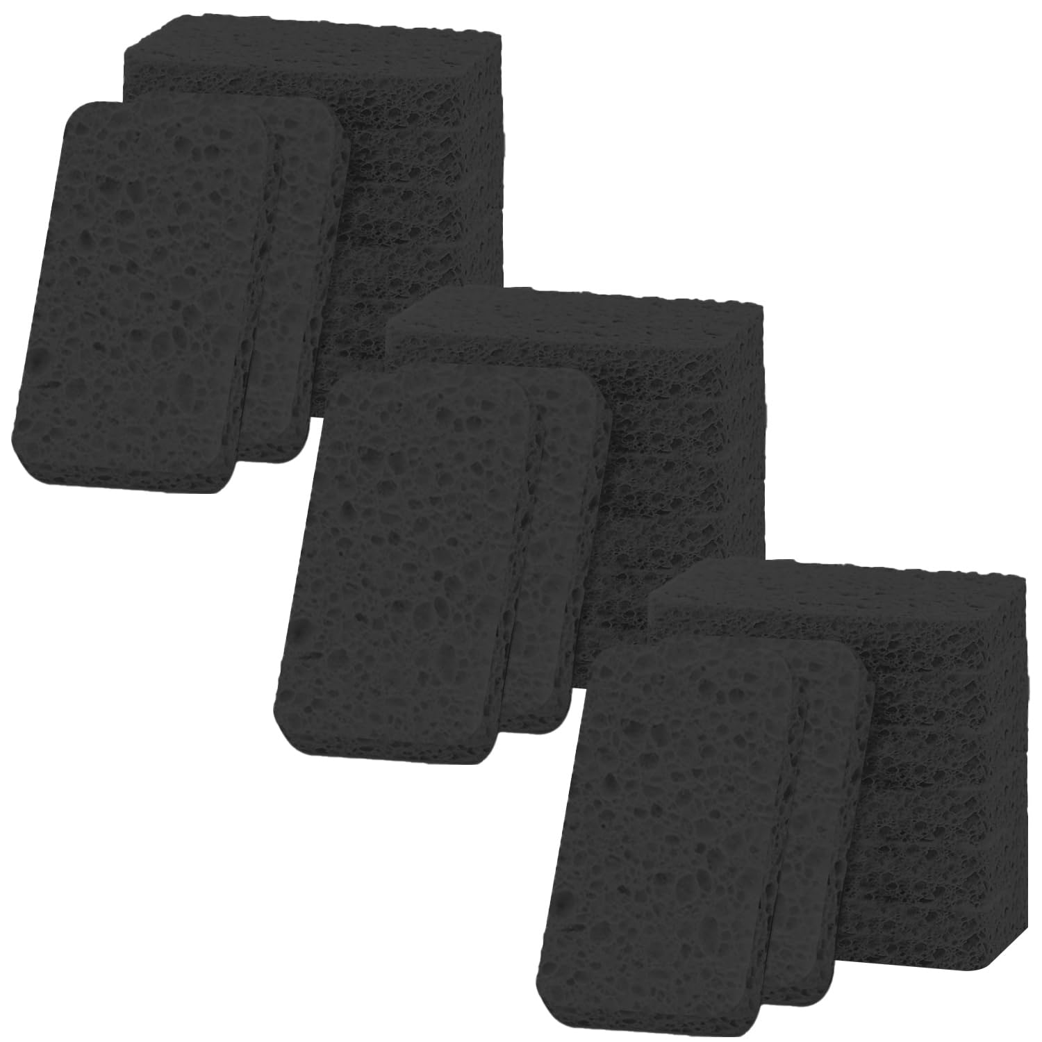 Spunspon 24 - Pack Non-Scratch Scrub Sponges - Sponges for Dishes and Washing Dishes, Cleaning Sponges for Kitchen Home and More（Black）