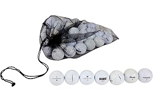 Clean Green Golf Balls - 48 Recycled Used Golf Balls in Good Condition - Great for Practice - Includes Reusable Mesh Carrying Bag