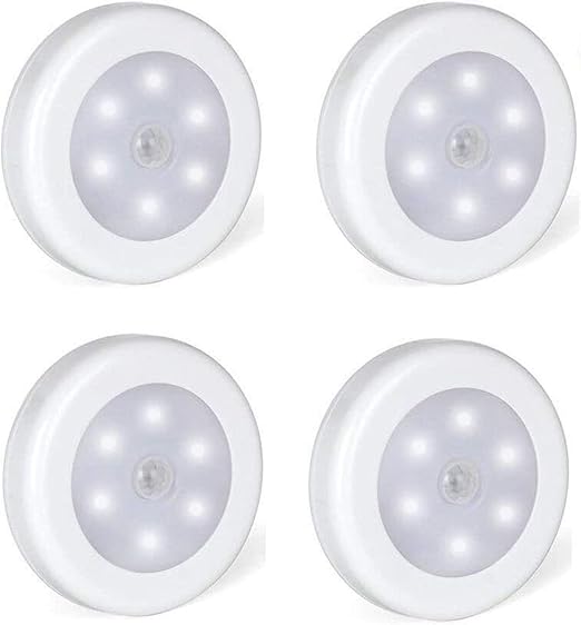 foonii pack de 4 luces led sensores de movimiento sensor automatico luces nocturnas adecuado para de escaleras pasillos armario cocina etc bateria