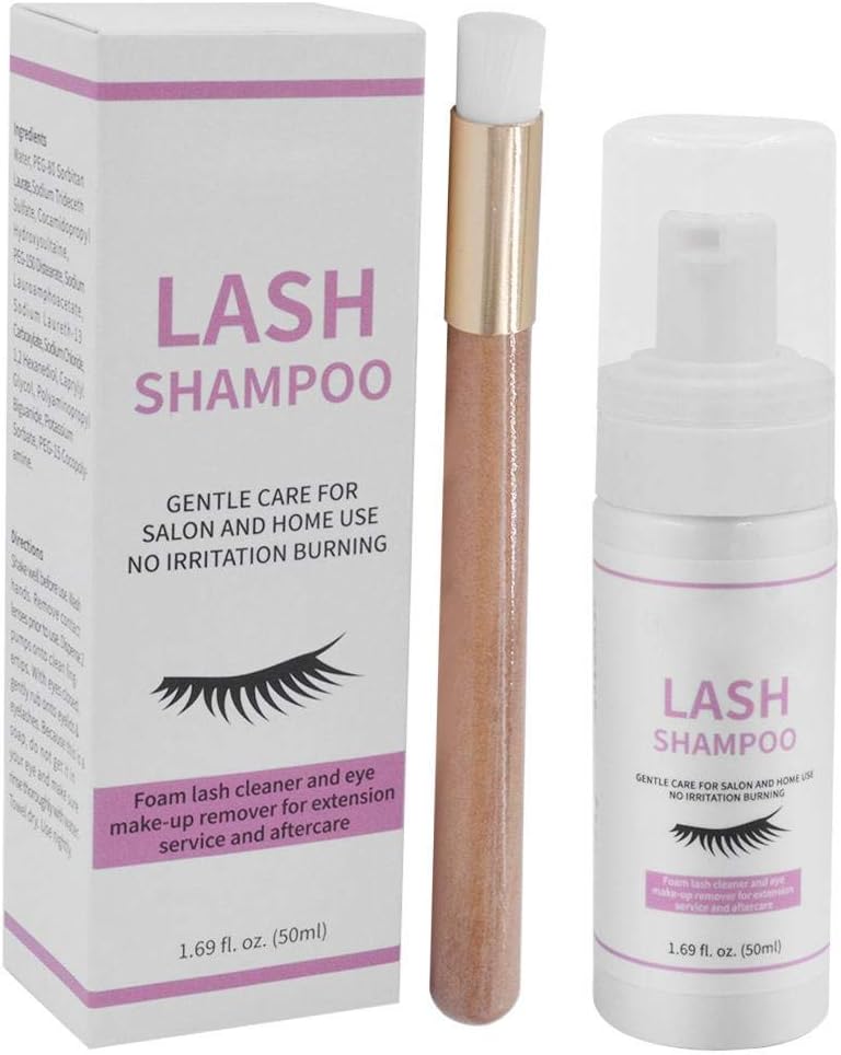 FILFEEL Eyelash Cleanser Foam Shampoo for Lash Extensions w/ Brush