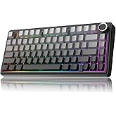 MechLands Aula F75 PRO 75% Wireless Gaming Keyboard, Gasket Mechanical Custom Keyboard with Five-Layer Padding, BT/2.4GHz/USB-C, Hot Swappable, Knob, RGB, Reaper Switches (Gradient Black)
