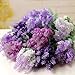 Broadfashion 1x 10 Heads Artificial Lavender Silk Flower for Bouquets Wedding Home Party Decor (Dark Purple)