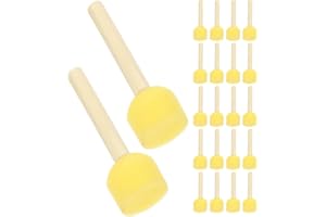 NULYLU 40Pcs Round Foam Paint Brushes with Wooden Handles, 1.5Cm Sponge Brush Set for ’ Crafts, Acrylic