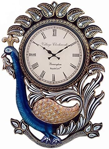 RoyalsCart Peacock Analog Wall Clock (KTWC2, 18 x 24 inches)