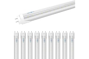 LUMINOSUM T8 LED Tube Light Bulbs 4 Foot 20W 40W Equivalent, 4000K Natural White 2000LM, T8 T10 T12 Fluorescent Replacement, Dual-end Powered Ballast Bypass, Clear Cover ETL Listed for Shop, 10-Pack