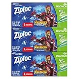 Ziploc Brand Sandwich Bags Featuring Marvel Studios’ Avengers: Infinity War Designs, 66 ct, 3 Pack