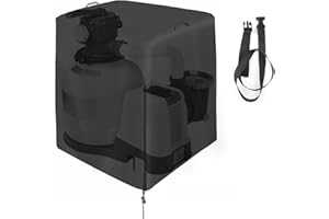 Iptienda Pool Filter Cover for Intex Sand Filter Pump, Waterproof Pool Pump Cover Above Ground for Most 13-16in Filter, Black-33x24x33 inch