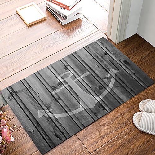 Sea Secret Indoor Anchor Bathmat Entrance Non Slip Backing Rug Nautical Anchor Doormat Funny Carpet 18X30 Inch