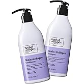 Herbalosophy Biotin & Collagen Shampoo & Conditioner Set, Hair Growth Thickening, Repair Dry, Damaged Hair Set, Infused with Vitamin B7 & Argan Oil, Sulfate, Parabens and Gluten Free, 2 x 16.9 Fl Oz
