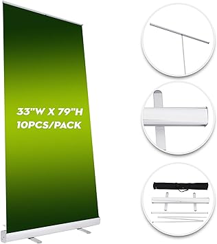 Amazon Com Vevor 10 Pack Banner Stand 33 X79 Retractable Banner