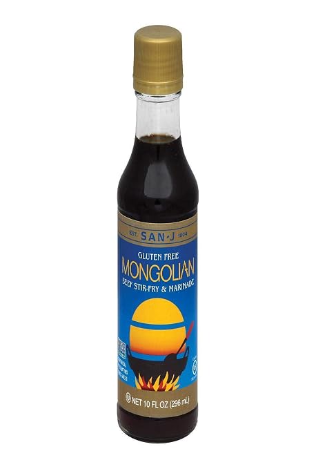 San-j gluten free mongolian beef stir-fry&marinade 10floz (296ml) nogmo (075810230251)