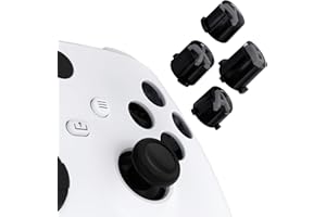 eXtremeRate ABXY Buttons for Xbox Series X & S Controller, Three-Tone Black & Clear with Classic Gray Classic Symbols Replace