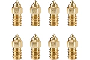 CNZTHDY 8PCS 3D Printer Extruder Nozzles Kit for Creality Ender 7/Ender 5/Ender 3 V3 SE, Packed High Temperature and Wear Resistance 2PCS 0.4mm+1PC 0.2mm/0.3mm/0.5mm/0.6mm/0.8mm/1.0mm Brass Nozzle