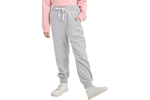 Phedrew Girls Cotton Sweatpants Kids Toddler Jogger Pants Casual Athletic Pull On Pants with Drawstring Pockets(Age 2-14)