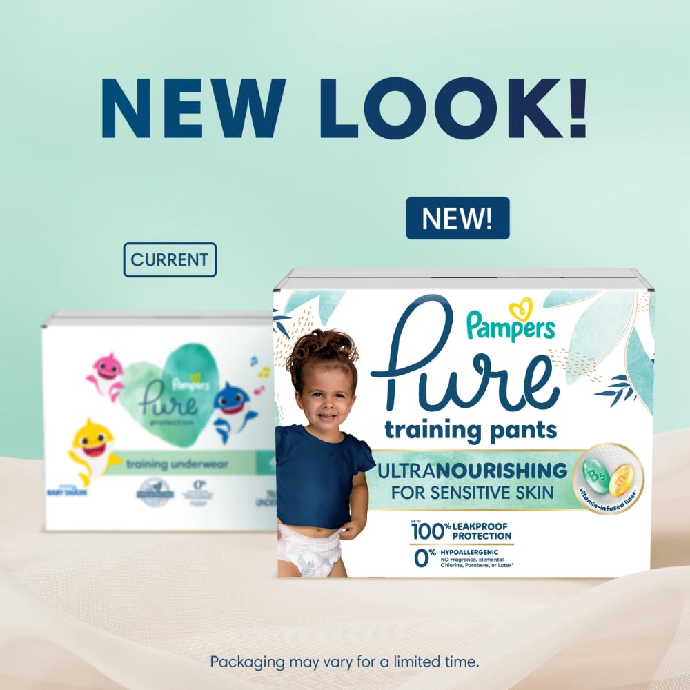 Pampers Pure Protection Training Underwear, Unisex, Size 4T5T, 80 Count, Premium, Hypoallergenic, Soft, Absorbent