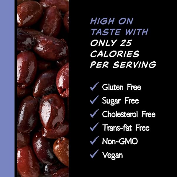MARIO CAMACHO FOODS PITTED SNACK OLIVES – KALAMATA OLIVES WITH A HINT OF THYME – 1.05 OZ POUCHES (PACK OF 12)