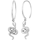 Boma Jewelry Sterling Silver Snake Pull Through Hoop Earrings