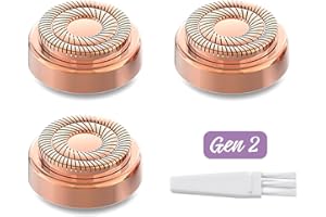 tuokiy Facial Hair Remover Replacement Blade Heads for Flawless Finishing Touch Facial Hair Remover,18K Rose Gold Plated Replacement Heads,3 Count