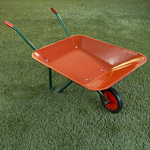 Hey!Play! 80-PP-WB Kids Garden Tool-Mini Toy Wheelbarrow for Boys and Girls-for Pretend Play Yardwork, Hauling Sand, Water, Sticks and More, Red - Thumbnail 5