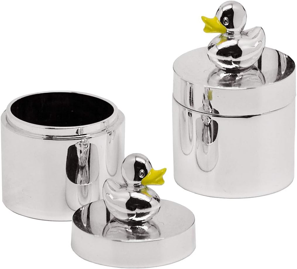 Edzard Elegant Silver-Plated Storage Box, Set of 2, H 5 cm, diameter 3 cm, Tarnish-Resistant, Silber (Hochglanzpoliert)