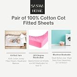Sasma Home 2 Cot Fitted Sheets 120x60cm 100% Cotton Baby Bedding White view 3