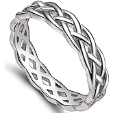 Jude Jewelers 4mm Stainless Steel Celtic Knot Eternity Wedding Engagement Band Ring