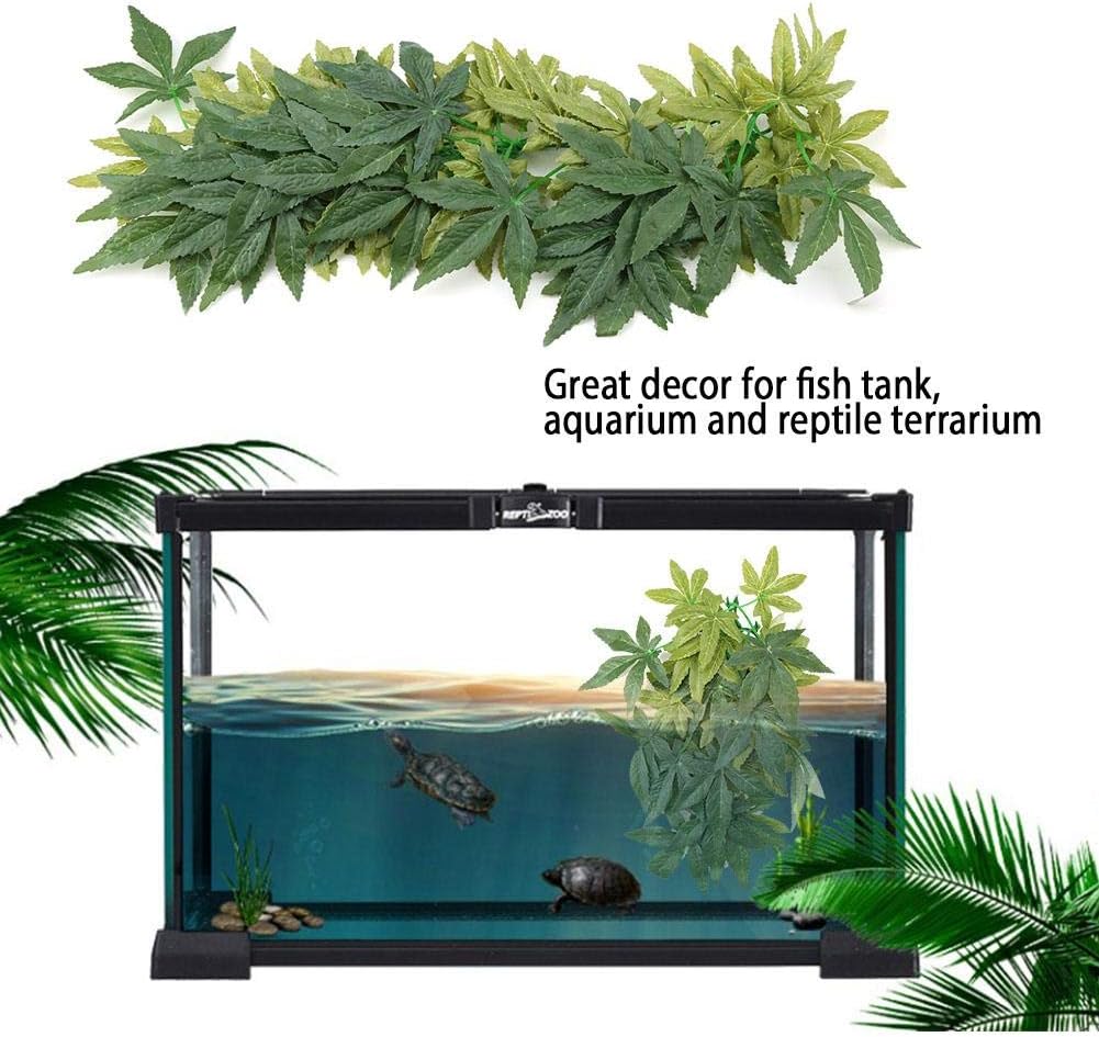 Garosa Artificial Plant Aquarium Fake Green Leaves Simulation for Fish Tank Reptile Terrarium Ornament 50cm Realistic Low Maintenance Decor - Image 5