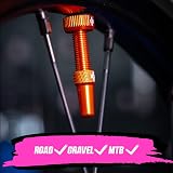 Muc-Off Tubeless Valves V2 7075 Aluminium Presta 60mm Orange with Core Tool view 4