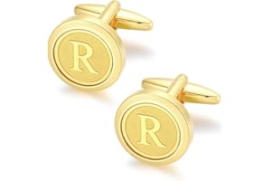 GWD Initial Cufflinks for Men Classic Cuff links Mens Letter Shirts CuffLinks Wedding Gift