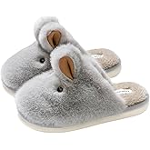 Obosoyo Bunny Slippers for Women Fuzzy Cute Animal Memory Foam Indoor House Slippers Easter Thanksgiving Christmas Slippers Gifts
