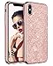 BENTOBEN iPhone X Case, iPhone Xs Case, Slim Luxury Glitter Sparkle Bling Phone Cases Shiny Girly Phone Cover with Lanyard Hole, Rose Gold