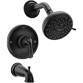 Moen Idora Matte Black Posi-Temp Tub and Shower with Valve Included, 82115BL