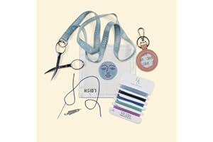 Happy Stitching Moon Face Key Fob Needlepoint Kit All-in-One, Self-Finishing Needlepoint Kit