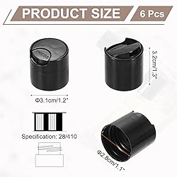 MECCANIXITY 6Pcs Black Disc Top Caps Replacement