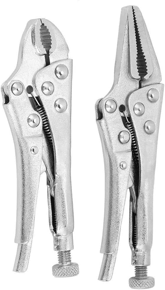 Orbitron 2pc Mini Locking Long Nose Mole Vice Welding Grip Clasp Small Adjustable Pliers