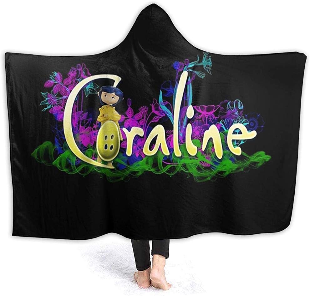 Groefod Hooded Blanket Coraline Super Soft Sherpa Fleece Blanket for Kids