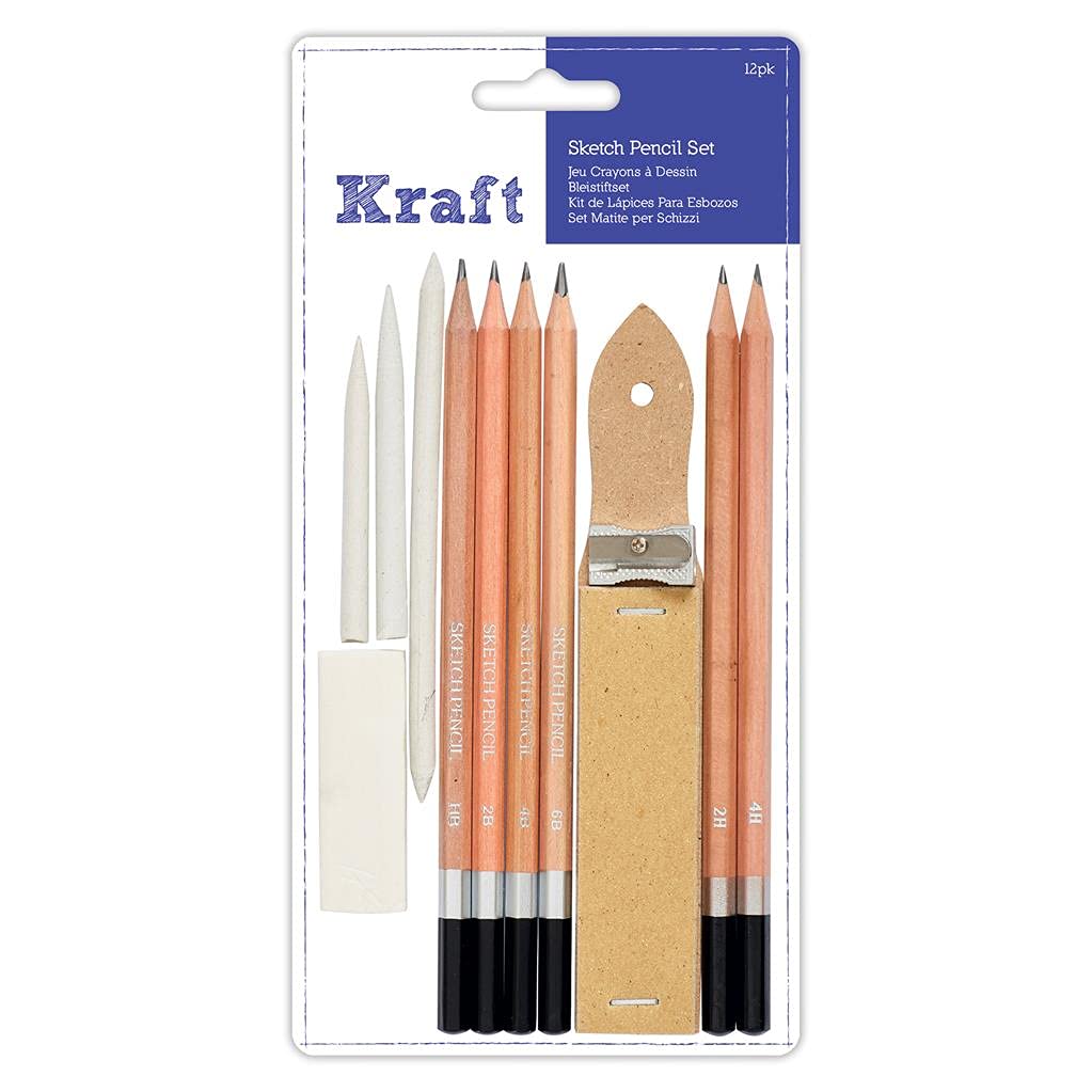 Papermania Kraft Sketch Pencil Set - 12 Pack