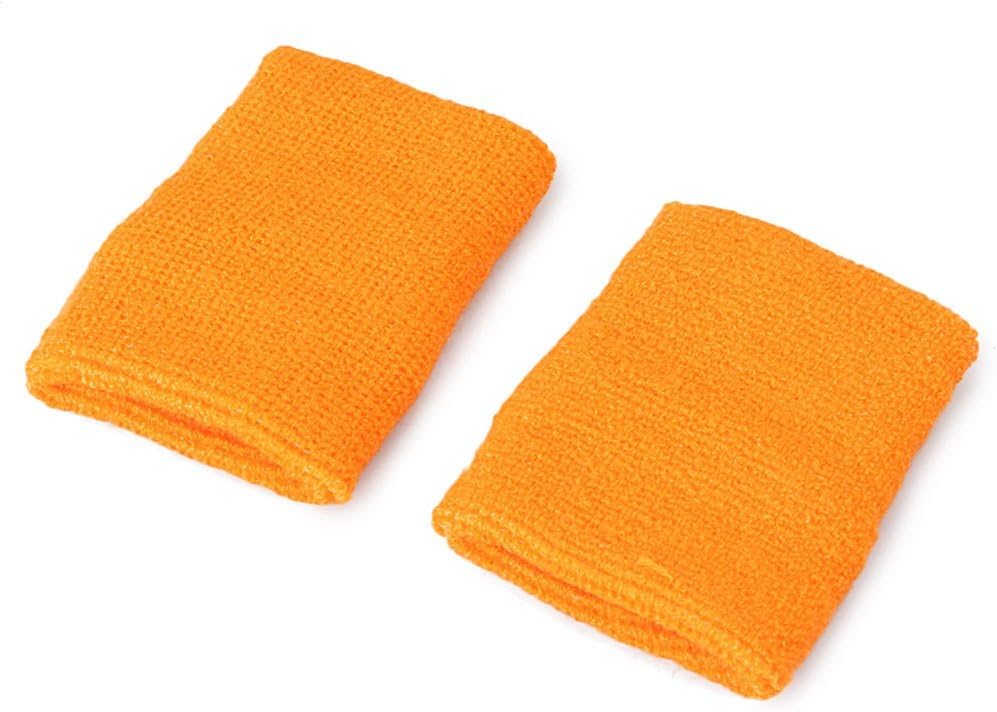 Mallofusa 10 Pack Colorful Sports Basketball Football Absorbent Wristband Party Outdoor Activity (Orange): Clothing