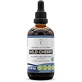 Secrets of the Tribe Wild Cherry USDA Organic | Alcohol-Free Extract, High-Potency Herbal Drops | Made from 100% Certified Organic Wild Cherry (Prunus Serotina) Dried Bark 4 oz