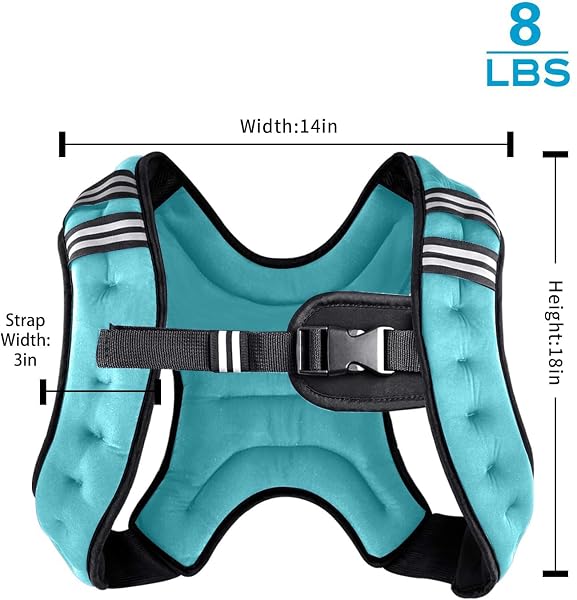 HENKELION WEIGHTED VEST WEIGHT VEST FOR MEN WOMEN KIDS WEIGHTS INCLUDED, BODY WEIGHT VESTS ADJUSTABLE FOR RUNNING, TRAINING WORKOUT, JOGGING, WALKING – BLUE – 8 LBS