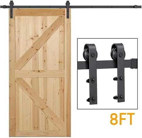 Amazon Com Yaheetech 8ft Sliding Barn Door Hardware Kit Set Heavy