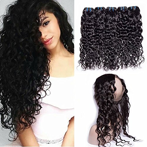 Maxine-Water-Wave-Virgin-Hair-Weave-3-Bundles-with-360-Lace-Frontal-Closure-and-Adjustable-Straps-100-Unprocessed-Remy-Virgin-Hair-for-Fashion-Women-Natural-Color18-20-22-with-16-Frontal