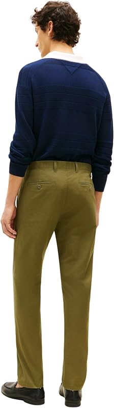 Pantalón Chino Hombre Core Harlem Essential Twill Relaxed Fit, Verde (Dark Artichoke), 28W/36L