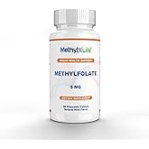 Methyl-Life® L-Methylfolate 5 mg - Chewable Active Folate Tablets with ultrapure Form of Cerebrofolate® (L-5-MTHF, Calcium) | Vegan, Non-GMO, Gluten-Free | 90 Chewable Tablet